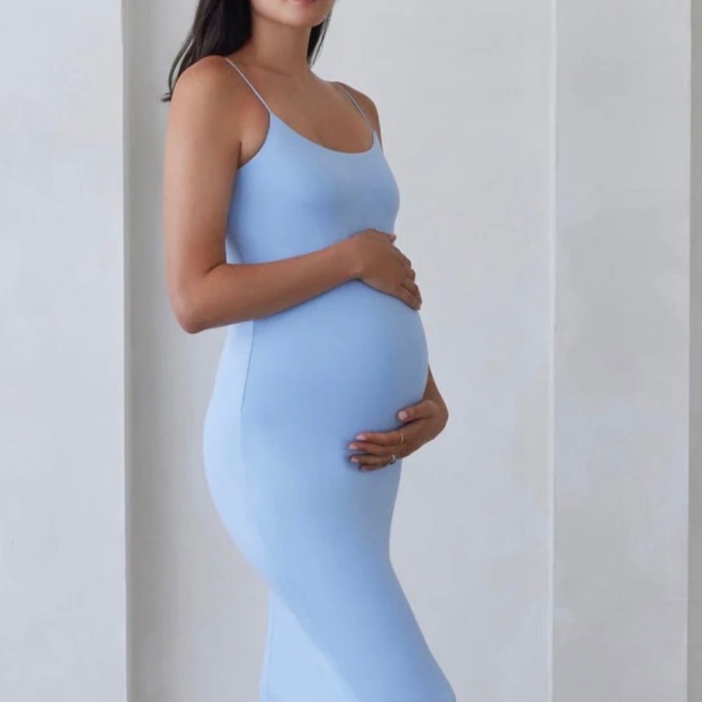 Bumpsuit powder blue maternity dress M